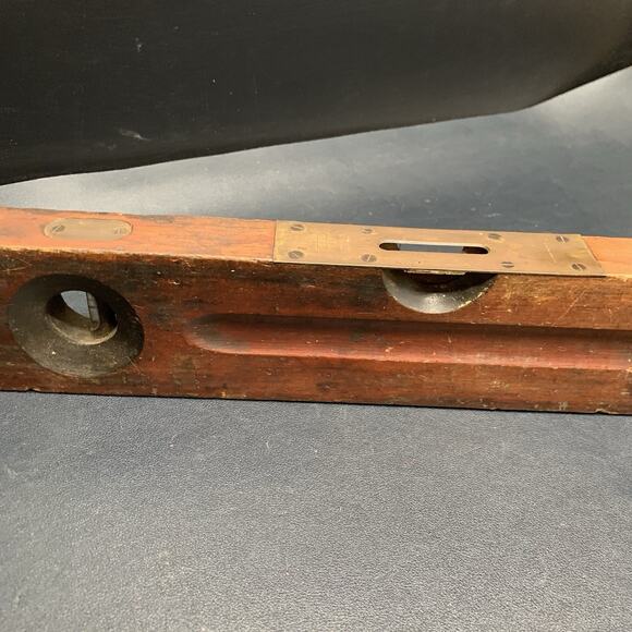 Vintage Stanley S.W. USA No. 3 Wood & Brass Level Brass Ends Double Bubble 24” - Picture 4 of 12
